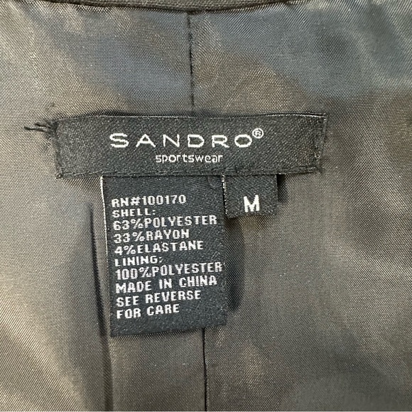 Sandro Sportswear Black Vest Women's M 3 Buttons Collared Western Back Buckle - Picture 4 of 9